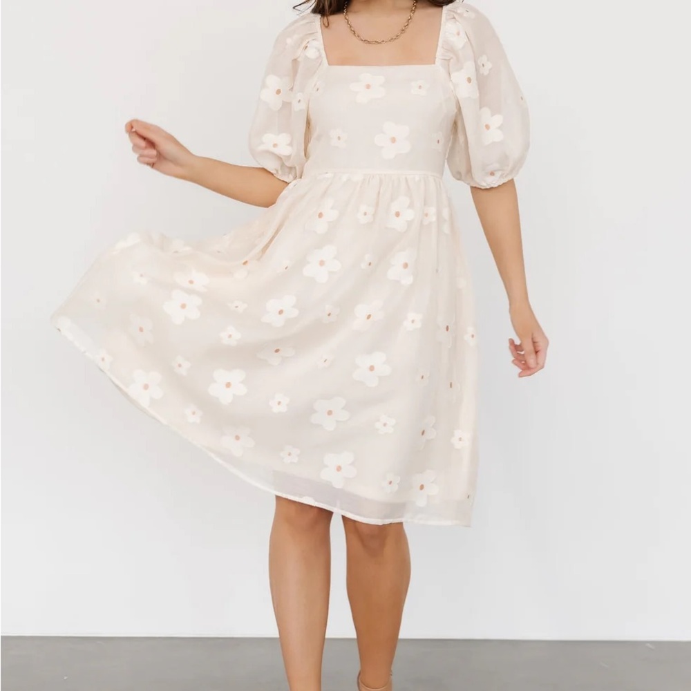 Baltic Born Cream Floral Mini Dress
